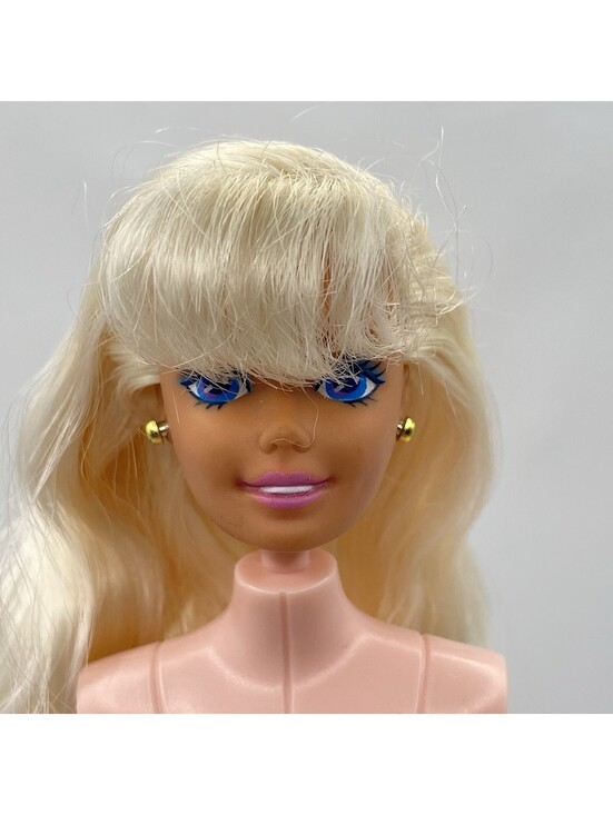 Other - 1994 Barbie Rapunzel Head- Long Blonde Hair Gold Earrings OOAK- Replacement B7